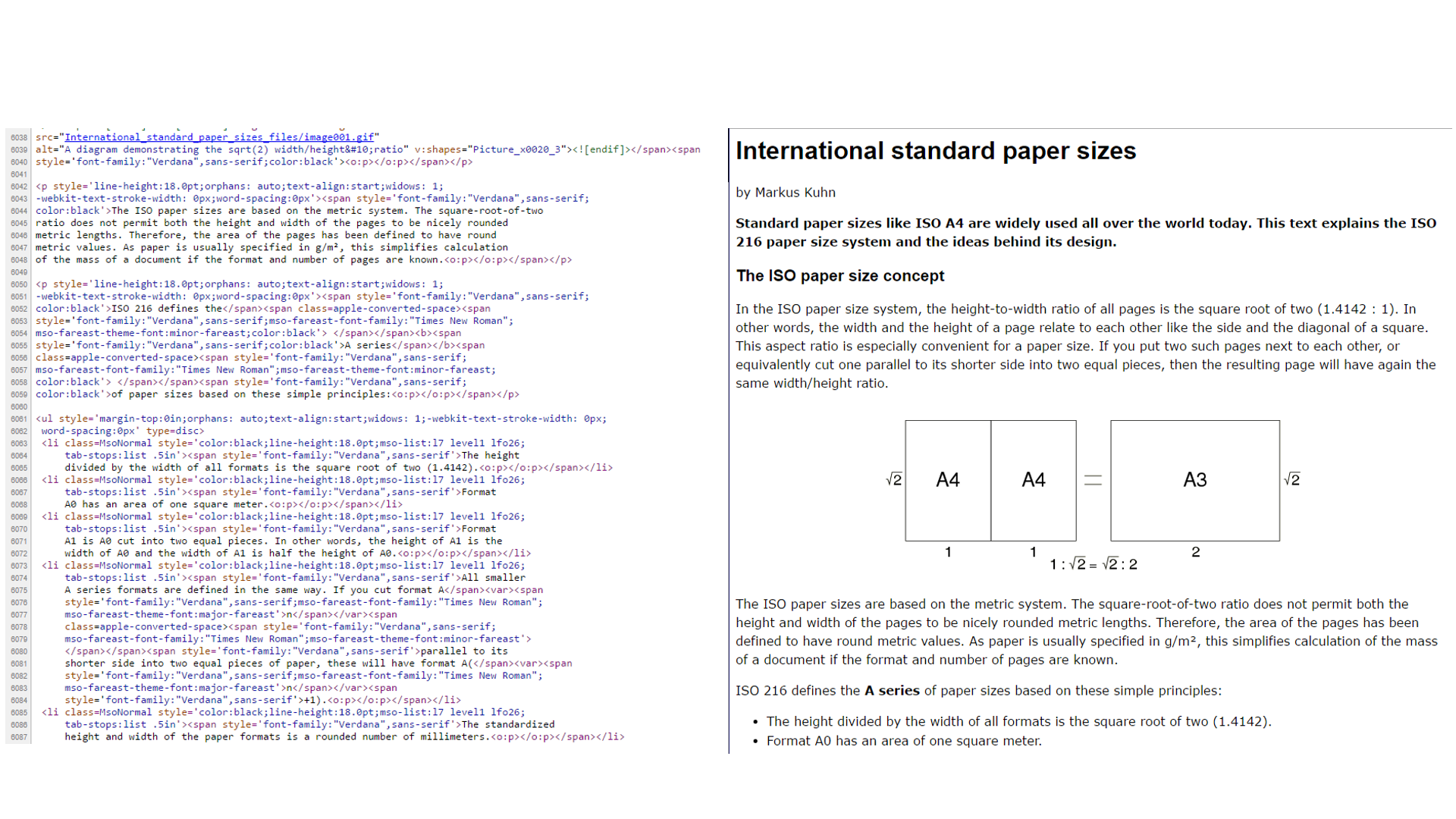 an example of a marked up document