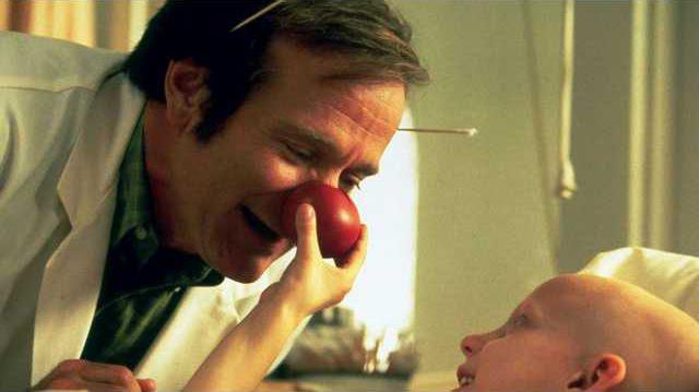 Robin Williams playing Patch Adams