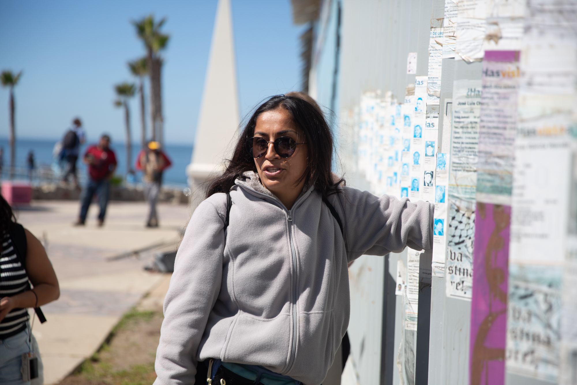 Tania Mendoza speaks at Friendship Park on March 9, 2025.