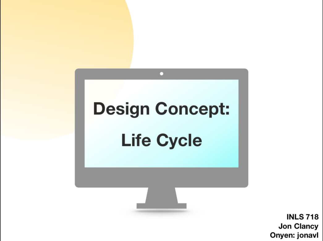 image of computer screen showing the term life cycle