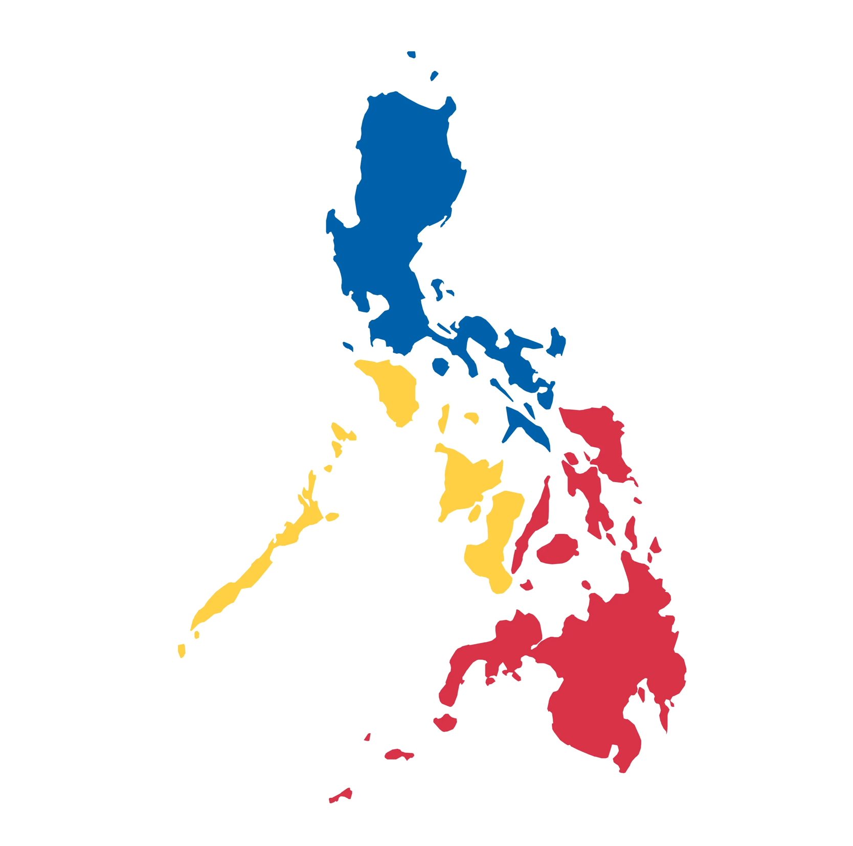 map of the philippines divided into different colors